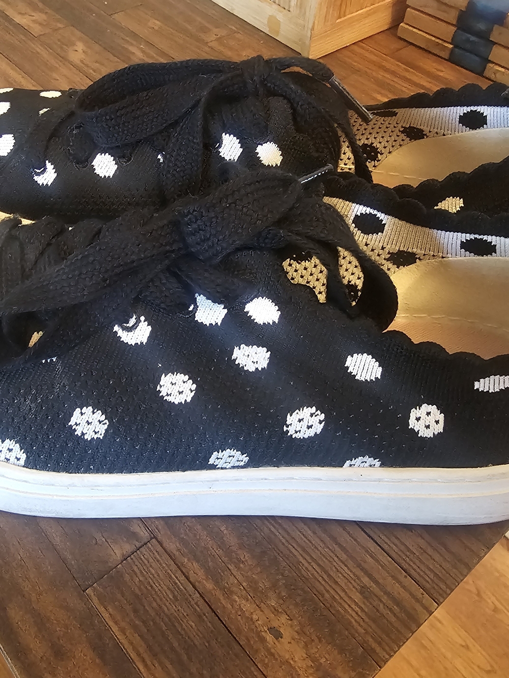 Kate Spade Black & White Polka Dot Slip-On Sneakers - Picture 2 of 6